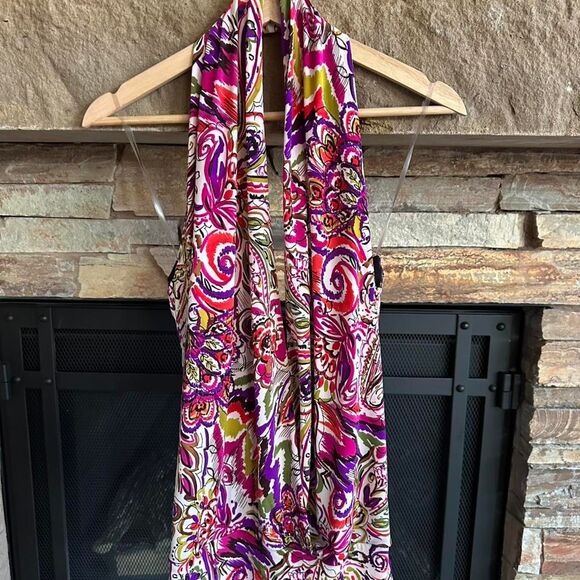 Bisou Bisou Michele Going Out Y2K Halter Top Tube Top Paisley Womens XS - Picture 1 of 5